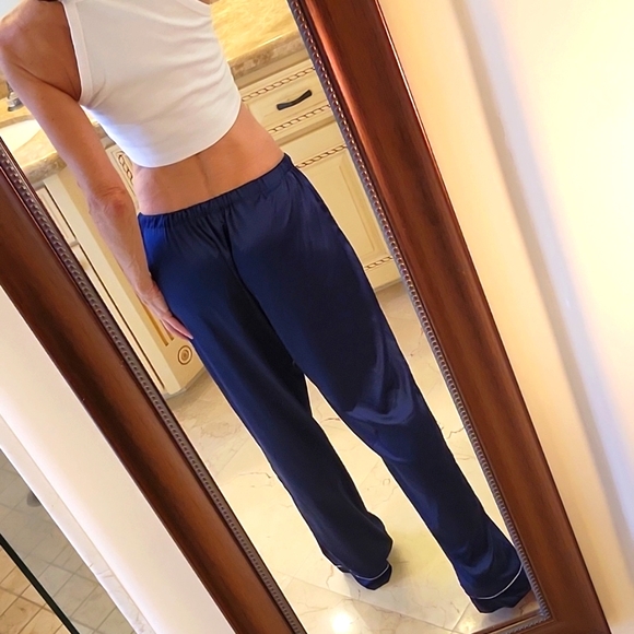 Identity Lingerie Baby Blue Silky Pajama Bottoms, M/L - Picture 6 of 15